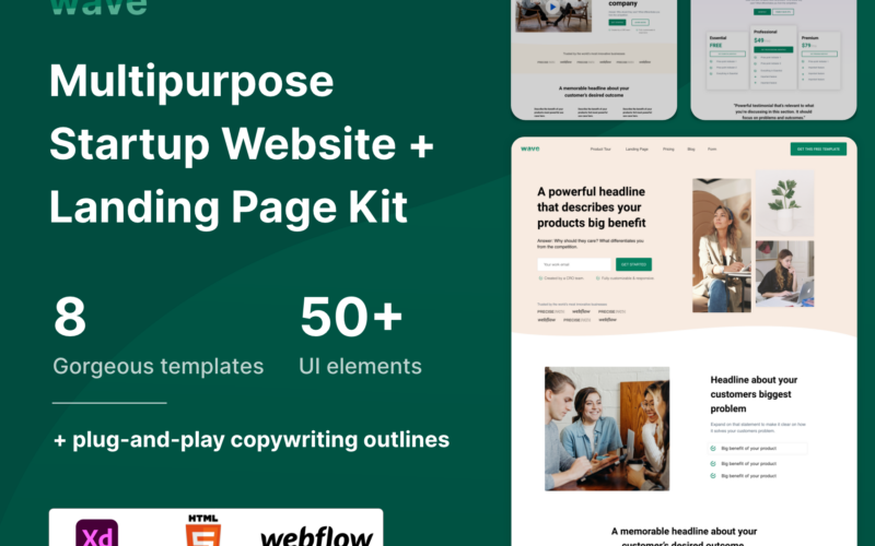 初创企业HTML5 + Webflow主题网站模板