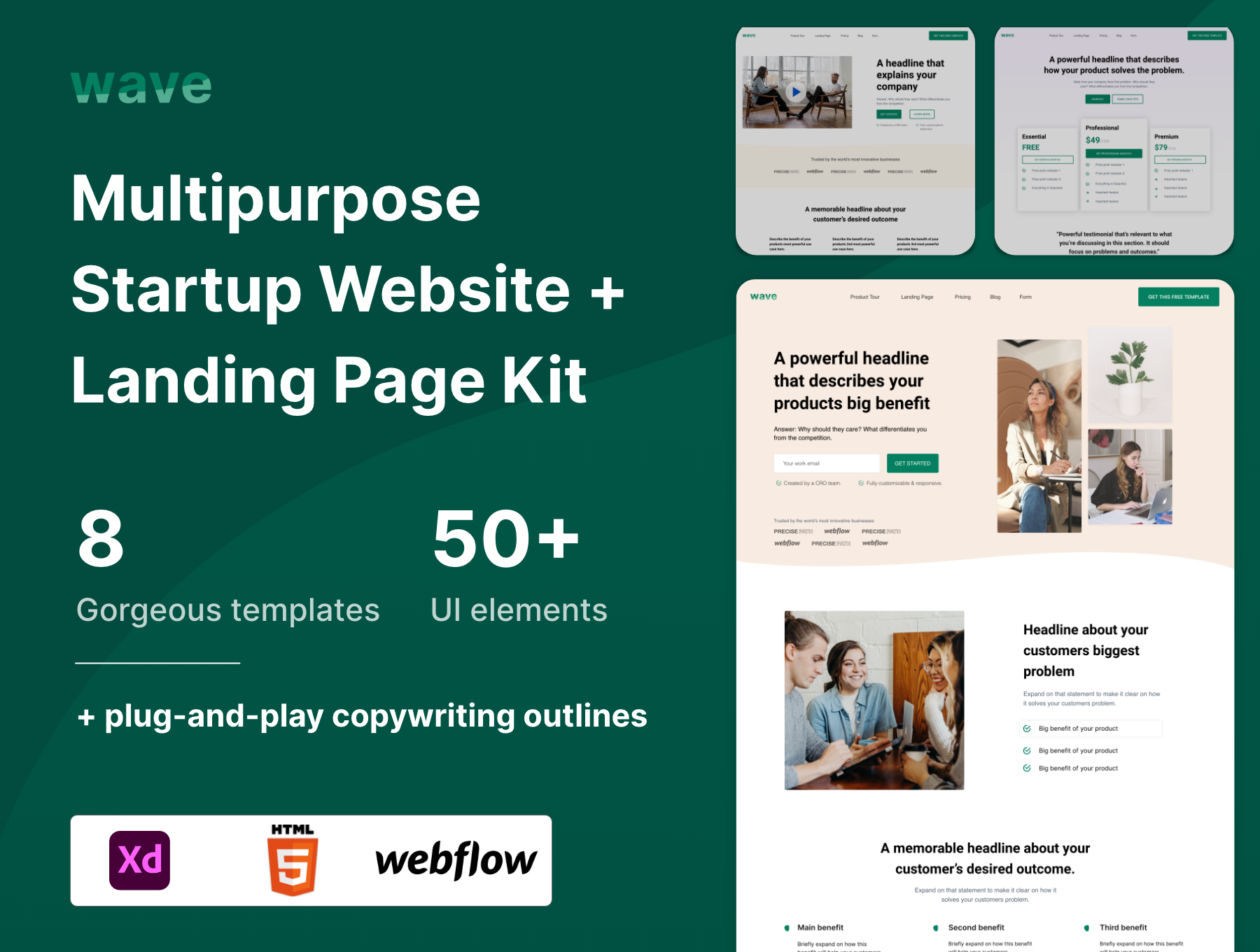 初创企业HTML5 + Webflow主题网站模板
